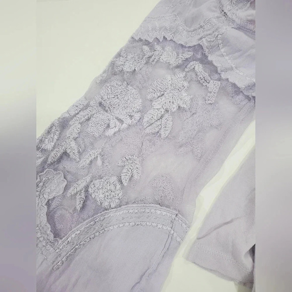 Free people Penny Tee Lilac Embroidered Blouse Small - Picture 7 of 11